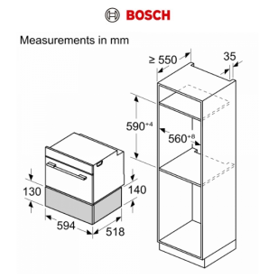 Bosch BIC7101B1B 14厘米 20公升 嵌入式暖碗碟櫃